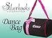 Private Label Girl's Quilted Nylon Dance Duffle Bag with Pink Polka Dot Bow, Black