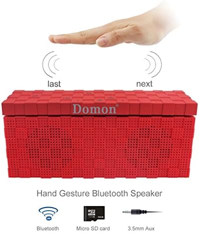Domon® Hands Free Wave Identification Wireless Bluetooth Speaker with CSR 4.0-The Best Or Nothing! Designed By Domon® in Germany(Red)