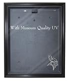 NFL Minnesota Vikings Cabinet Style Jersey Display - Black with Museum Quality UV Upgrade