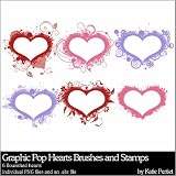 Photoshop Brushes - Graphic Pop Hearts Brushes and Stamps