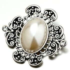 Elegant Crystal Flower White Pearl Brooches And Pins