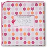 Ultimate Receiving Blanket with Fuschia Hearts and Multi Dots by Swaddle Designs