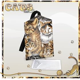 Cats CAT Luggage Tag Travel Tags Accessories AFTER CHRISTMAS Gifts and Gift Ideas For Him Her Men Man Women Ladies Alumni, Students, Fans, Travelers Teachers High Quality STOCKING STUFFER