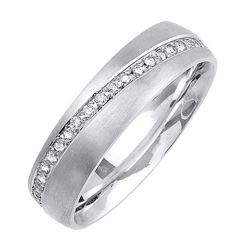 Elegant Diamond Wedding Bands With Comfort Fit 14K White Gold Can Also Be Made In Platinum or Other Colors 18K And 24K Is Also Available 6mm .48ct tw SI1 Clearity and H or I Color