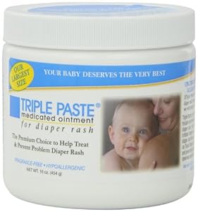Triple Paste Medicated Ointment for Diaper Rash, Fragrance Free, Hypoallergenic