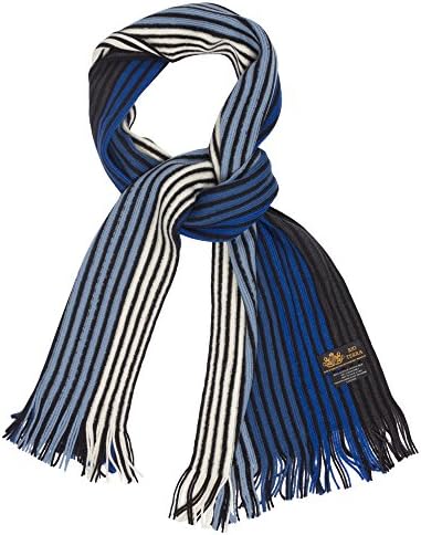 Rio Terra Knit Blue on Blue With white Accent Men's Warm Winter Scarf - Long