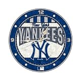 MLB New York Yankees 12-Inch Art Glass Clock