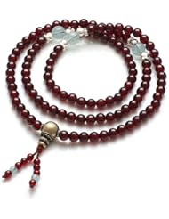 Honeystore Girls AA Garnet AAA Aquamarine 925 Silver Stretch Barelet Color Multicolor