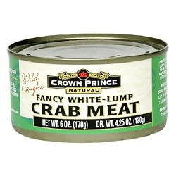 Crown Prince Natural Fancy White-Lump Crab Meat, 6-Ounce Cans (Pack of 12)