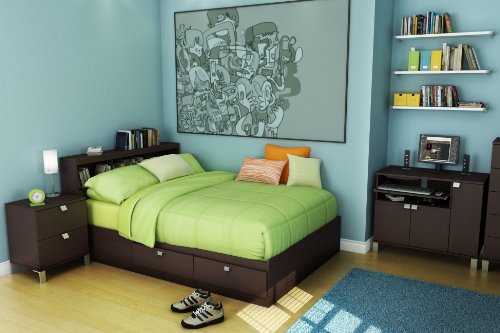 South Shore Furniture Cakao Collection Full Mates Bed, Chocolate