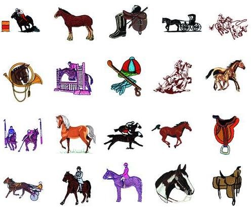 Embroidery Machine Designs CD HORSE & EQUIPMENT