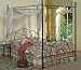 Queen Size Black Finish Canopy Metal Bed Headboard and Footboard