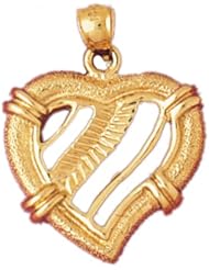 Dazzlers Solid 14k Gold Heart Charm Pendant Available in three colors from jewelsberry (weights: 3.9 grams only)