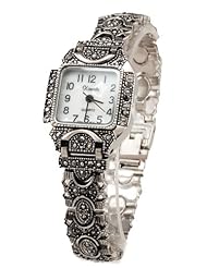 EXCLUSIVE Vintage Style Square Marcasite Ladies Bracelet Watch