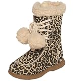 sherpa-lined pompom boots(leopard tddlr 4)
