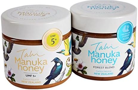 Manuka Honey Eco-friendly, raw and pure 2 pack: UMF 5+ and Forest Blend. 2 x 400gram jars (14.1oz jars) by Tahi