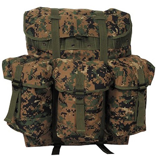 Small Nylon Alice Pack / Backpack - Military Spec - Unisex - Digital Woodland Camouflage
