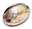 White Crest - Oval Glass Paperweight