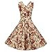 ACEVOG Women's 1950s V Neck Vintage Cut Out Retro Party Cocktail Swing Dresses