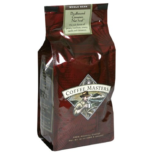 Coffee Masters Flavored Coffee, Cinnamon Nut Swirl Decaffeinated, Whole Bean, 12-Ounce... by Coffee Masters