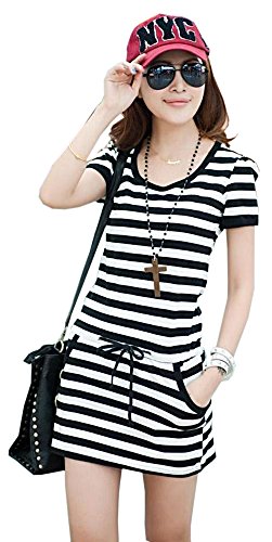 ワンピース チュニック Aライン 大きいサイズ ボーダー シンプル カジュアル キュート エレガンス レディース 冬物 春物 可愛いスカーフ付き R740