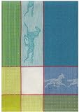 Waffle Weave 100% Cotton Horse Cadet Blue Dishtowel 18