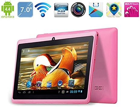 8GB MID Tablet PC Allwinner A33 QUAD CORE 7" Inch Android 4.4 KitKat Multi Touch Screen G-Sensor suported New!! (Pink)