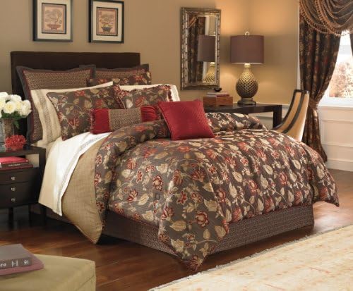 Croscill Home Fashions Jovanna 4-Piece Comforter Set, Queen, Truffle