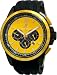 Adee Kaye Men's Aluminum Yellow Chronograph Watch w/ Black Rubber Band AK7141M