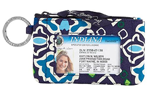 Gorgeous Vera Bradley Zip ID Case in Ink Blue