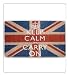 Door Mat, Coir Doormat Outdoor Mats w/ Union Jack Flag & Keep Calm and Carry On Poster Welcome Mats