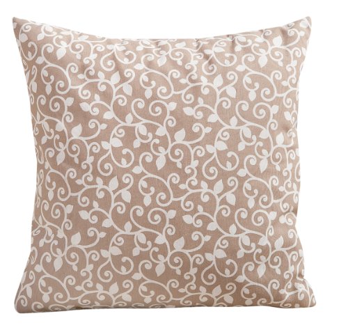 Max Winzer 65275444 Merle Zierkissen 40 x 40 cm Baumwollgewebe mit beigem Rankenmuster