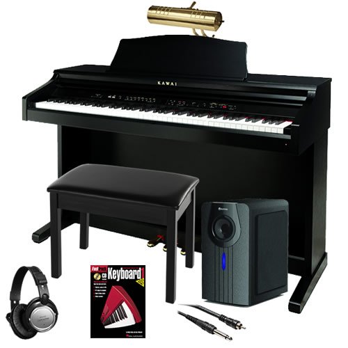 Kawai CE220 Digital Piano BUNDLE+ w/ Subwoofer, Bench & Piano Lamp