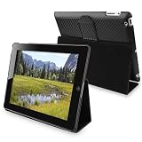 Leather Case w/ Holster and Stand Compatible With Apple® iPad® 2, Carbon Fiber Stripe