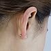 Solid 14K Gold Studs 6mm Round Cubic Zircornia Basket Setting Screwback Stud Earrings, Choice of Colors