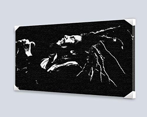 Bob Marley (Black & White) Stretched Canvas 36x24