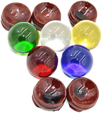 Feng Shui Five Color Divination Spher Element Crystal Balls Set with Wood Stand