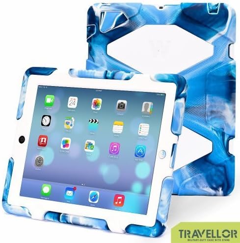 iPad case, TRAVELLOR [Earthquake Series] superior protection shockproof and dustproof anti-rain for iPad2 / iPad3 / iPad4. (camo blue/white)