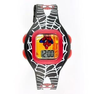 Marvel Comics Kids' SPM252 Spiderman Black Web Case and Strap Watch