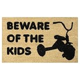 Beware of the Kids Coir Welcome Doormat Funny Mat by Present Time