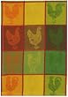 100% Cotton Jacquard Chickens Check Dishtowel 18" X 28" Set / 6