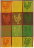 100% Cotton Jacquard Chickens Check Dishtowel 18" X 28" Set / 6