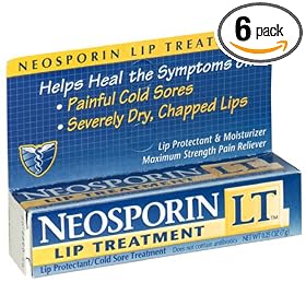 Neosporin Lip Treatment, 0.25 Ounce Tubes (Pack of 6)