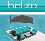 7Pcs GUETHARY Patio Outdoor All Weather WICKER Furniture Sectional Set Turquoise CUSHIONS (Free Shipping) by BELIZO