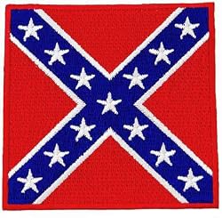Confederate Battle Flag Embroidered Patch Iron-On Civil War Rebel Military Emblem
