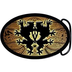 Oval Artistic German Lion Belt Buckle.