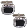 Valentine Gifts for Him Sterling Silver Black Onyx Cuff Links Pair (cflng241)