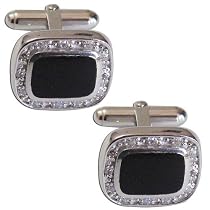Valentine Gifts for Him Sterling Silver Black Onyx Cuff Links Pair (cflng241)