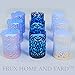 Frux Home and Yard 9 Piece Flameless Wax Votive Candles with Color Changing Remote Control and Our Exclusive Bonus Laser Cut Decorative Wraps, 9Piece Set