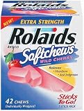 Rolaids Antacid Soft Chews, Wild Cherry, 42-Count Boxes (Pack of 3)